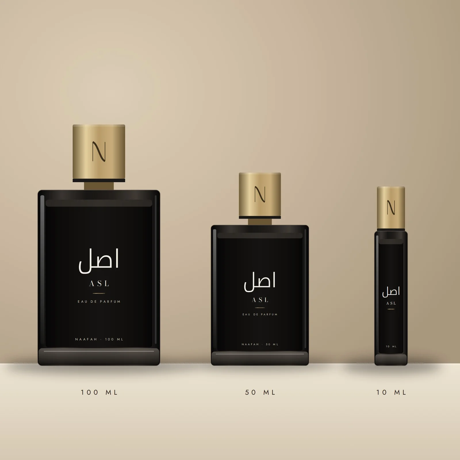 Asl Eau de Parfum in its three sizes