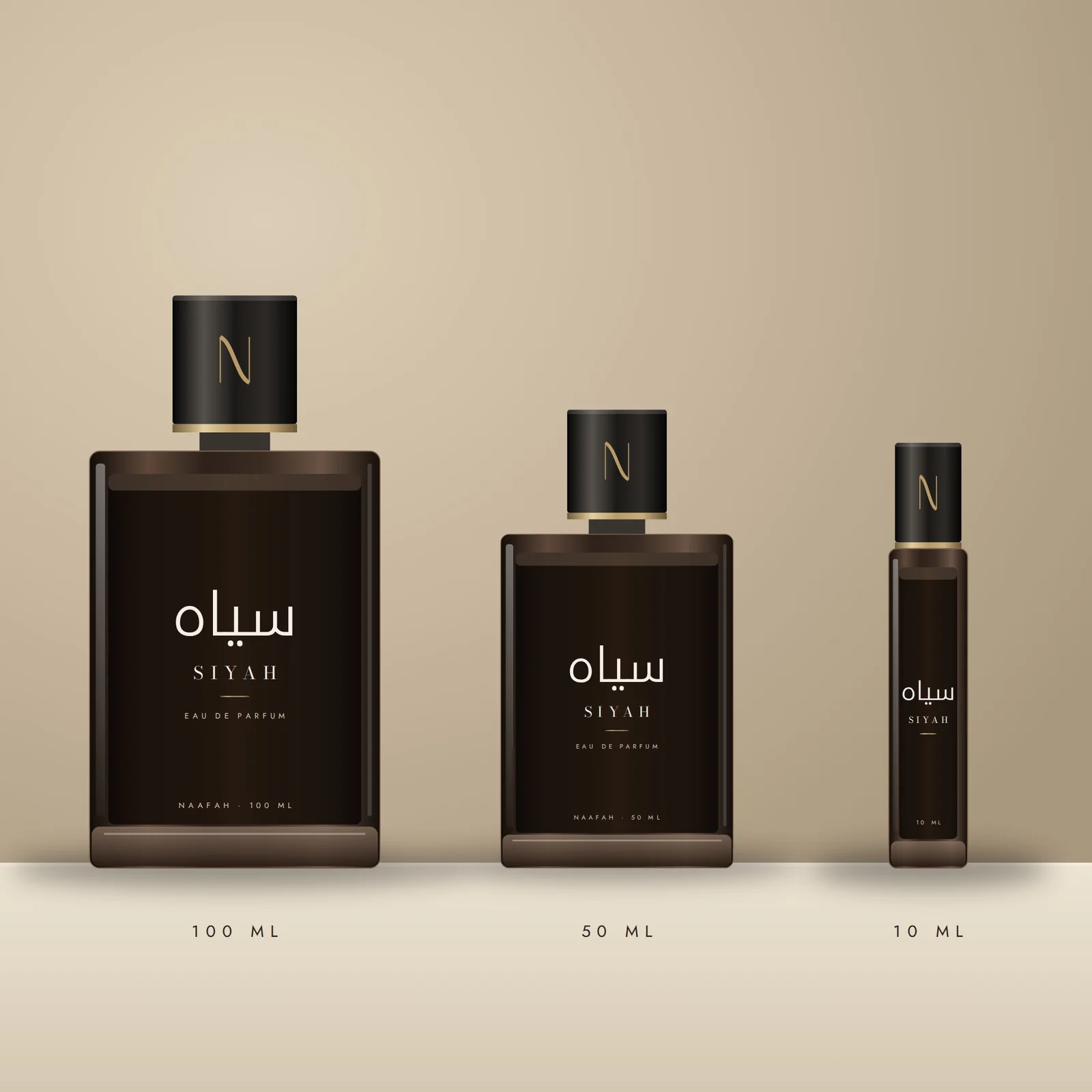 Siyah Eau de Parfum in its three sizes